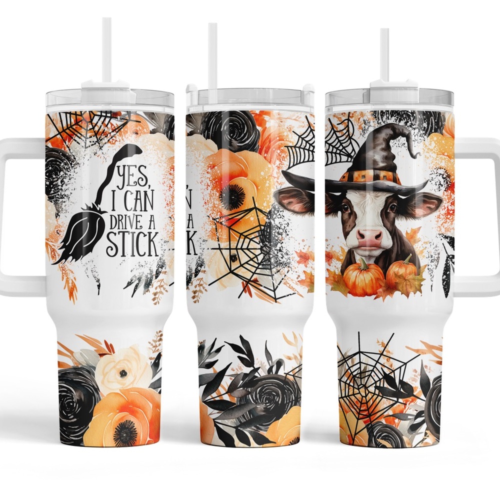 Stitch 40oz stainless steel insulated tumbler Choice of handle color